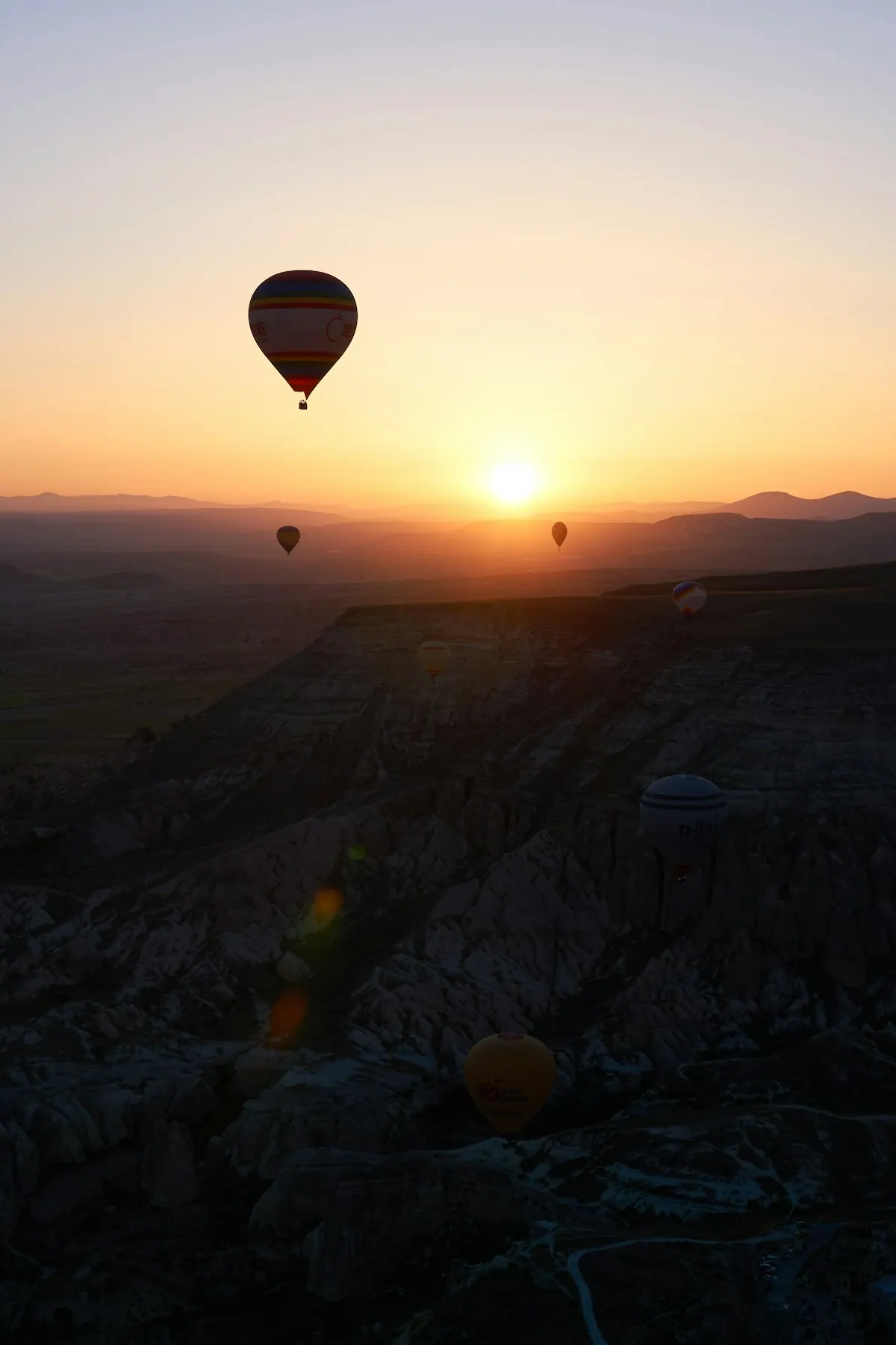 Volcanic rock formations across the Cappadocia landscape